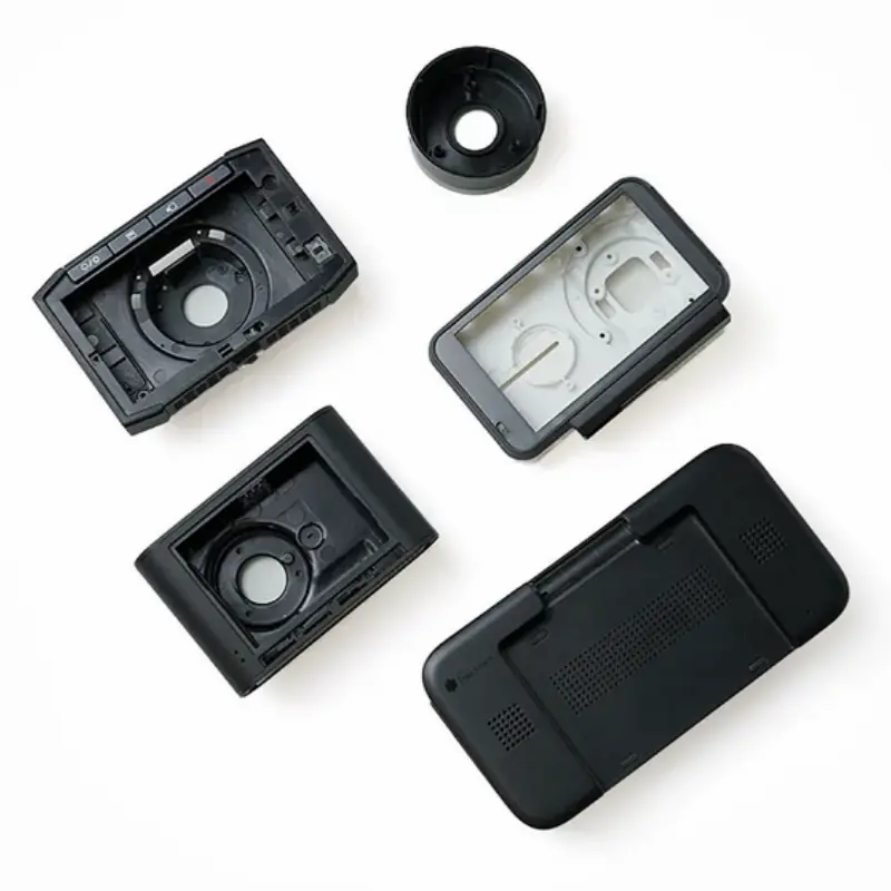 Auf der Rückseite montierte Teilekastenform