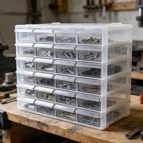 Schubladenboxen zur Teileaufbewahrung aus Kunststoff